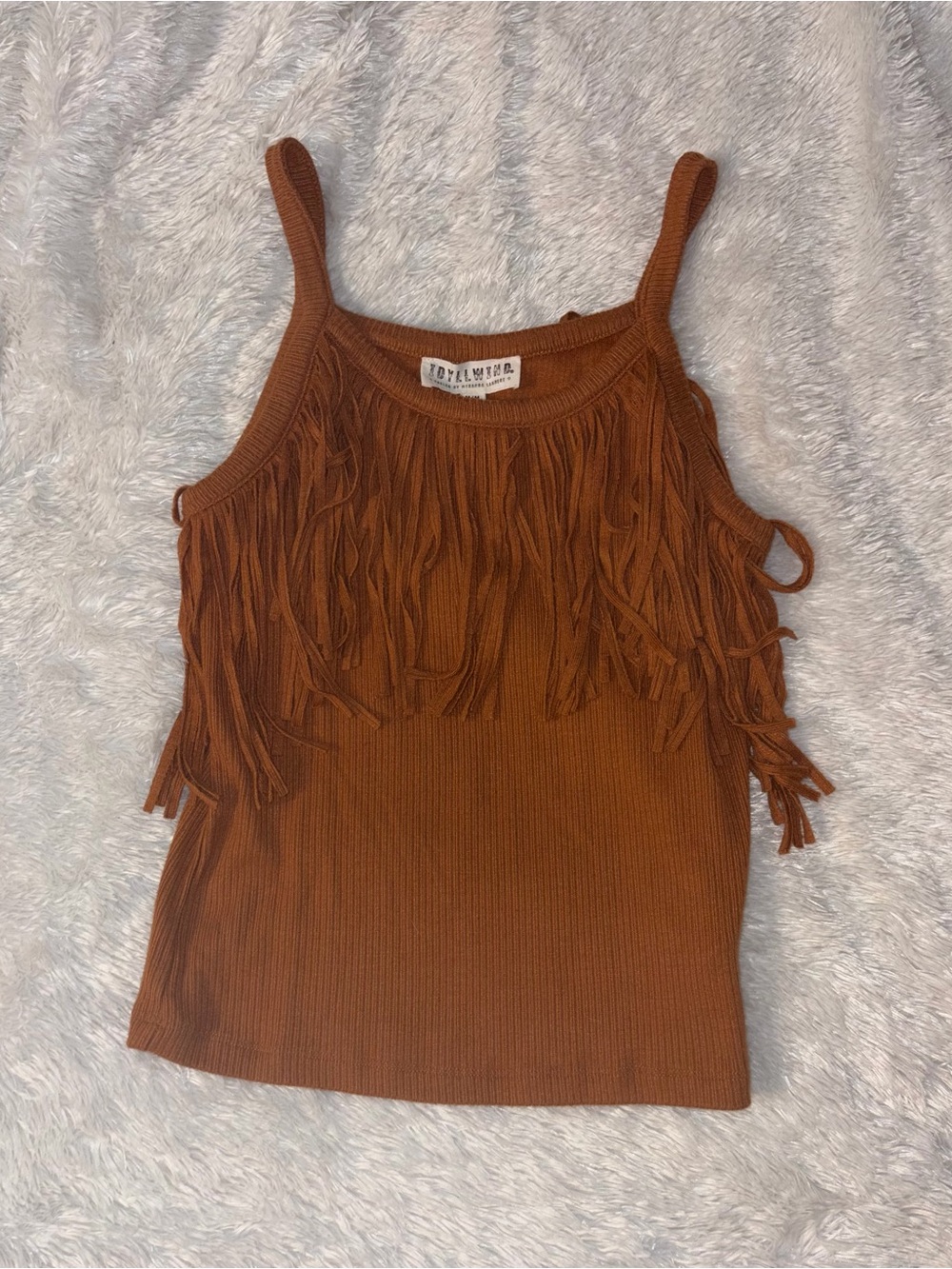Idyllwind Rust Fringe Ribbed Tank - Picture 4 of 6